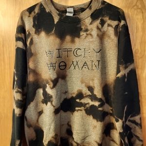 Witchy woman bleach tie dye sweatshirt